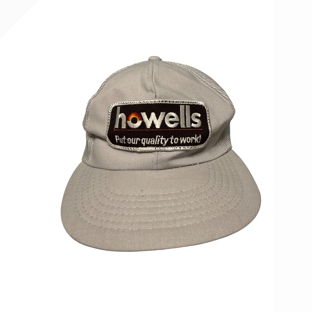 Vintage Young An‎ Howells Trucker Hat Gray Mesh Snapback Cap Mens OSFA Korea
